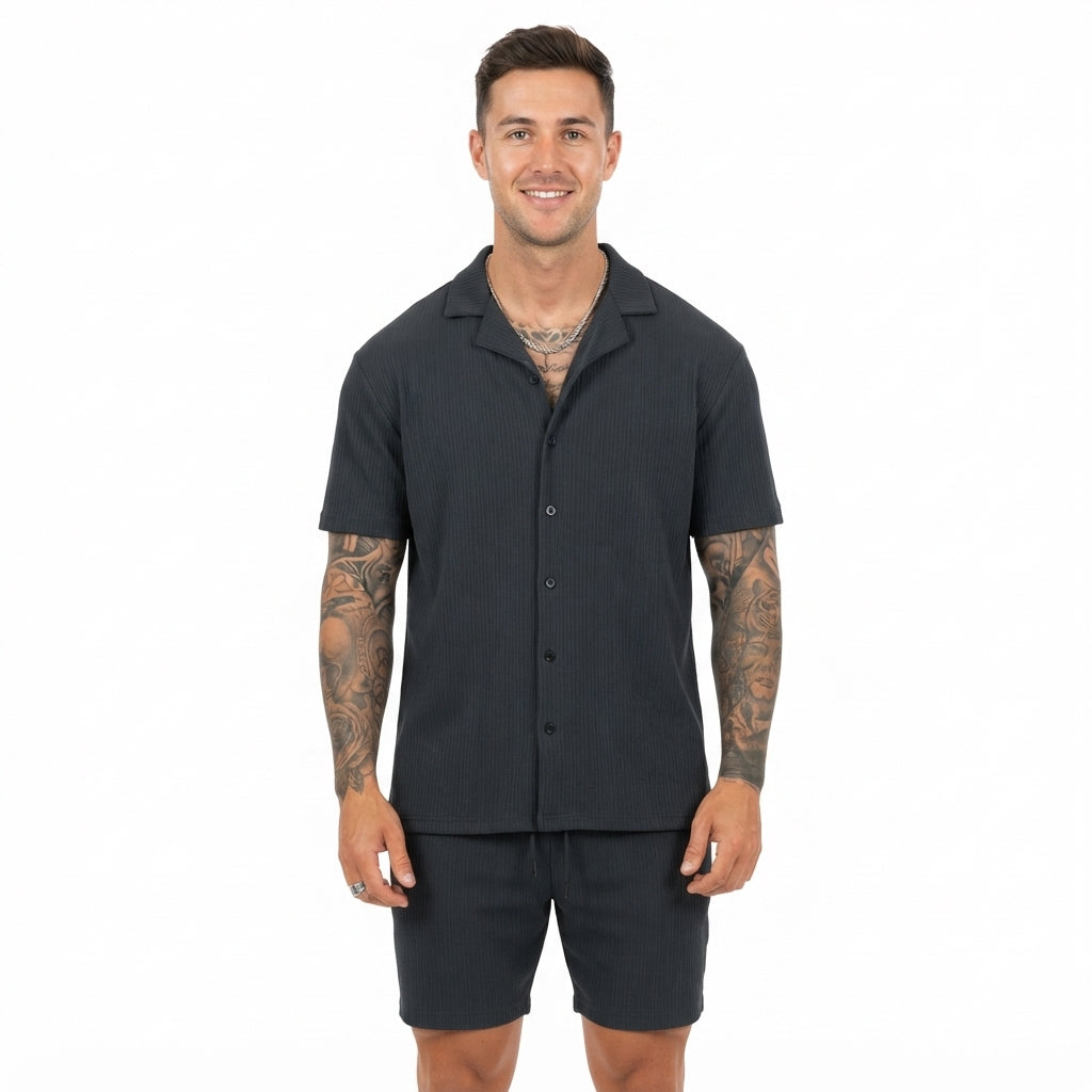 Zachary Prentice | Textured Shirt &amp; Shorts Set For Men