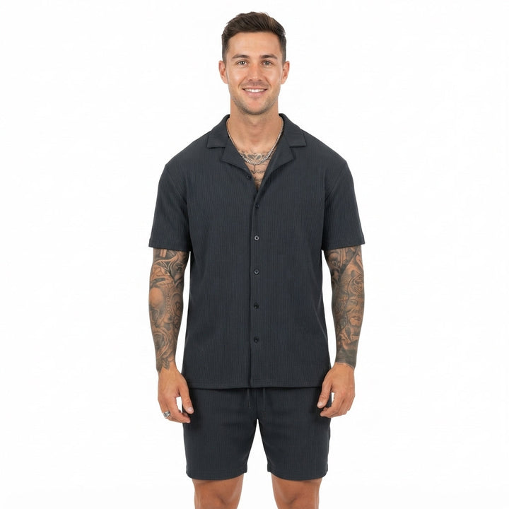 Zachary Prentice | Textured Shirt &amp; Shorts Set For Men