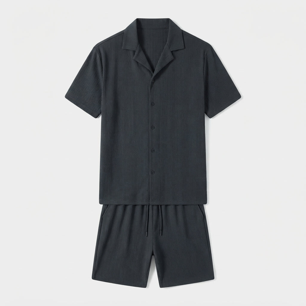 Zachary Prentice | Textured Shirt &amp; Shorts Set For Men