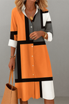 Zendaya | Women's Collared Geometric Print Midi Dress