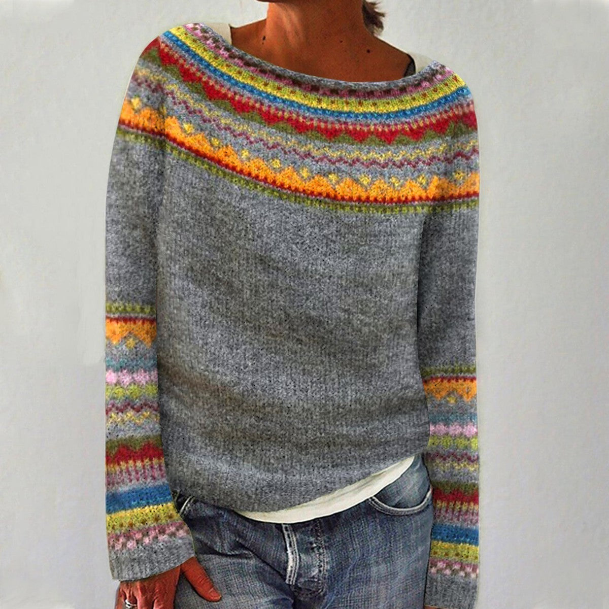 Zinnia | Women’s Striped Sweater with Colourful Stripes