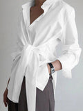 Zinnia | Women’s Tie Waist Button-Down Shirt with Self-Tie