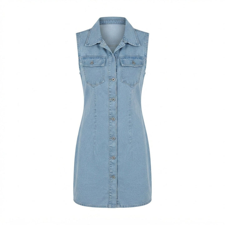 Zoe Murphy | Denim Summer Dress With Pockets For Women