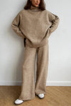 Zora | Women's Turtleneck Loungewear Set with Wide Leg Pants